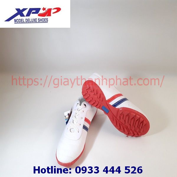 Giày vải đá bóng XP TP11 màu trắng đế đỏ